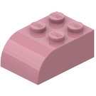 LEGO Medium donkerroze Helling Steen 2 x 3 met Gebogen bovenkant (6215)