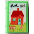 LEGO Medium Green Book 2 x 3 with House Sticker (33009)