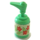 LEGO Medium Green Scala Bathroom Accessories Hand Soap Dispenser with Flowers Sticker (6933)