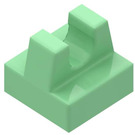 LEGO Středně zelená Dlaždice 1 x 1 s klipem (Bez řezu uprostřed) (2555 / 12825)