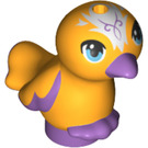 LEGO Mittlerer Lavendel Vogel mit Feet Together mit Bright Light Orange Körper und Medium Azure Augen (37079)