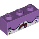 LEGO Medium Lavender Brick 1 x 3 with Sleeping Unikitty Face (3622)