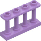 LEGO Medium Lavendel Staket Spindled 1 x 4 x 2 med 4 övre knoppar (15332)