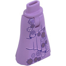 LEGO Medium Lavender Friends Hip with Long Skirt with Purple Flowers (Thin Hinge) (36187 / 107037)