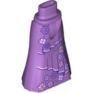 LEGO Medium Lavender Friends Hip with Long Skirt with Purple Flowers (Thin Hinge) (36187 / 107037)