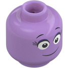 LEGO Medium Lavender Head with open eyes (Recessed Solid Stud) (3274)