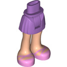 LEGO Medium Lavender Hip with Basic Curved Skirt with Bright Pink Open Shoes with Laces with Thick Hinge (23896 / 92820)