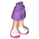 LEGO Mittlerer Lavendel Hüfte mit Basic Gebogen Skirt mit Weiß Shoes mit Coral Soles mit dünnem Scharnier (2241 / 35614)