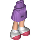 LEGO Medium Lavender Hip with Basic Curved Skirt with White Shoes with Thick Hinge (35614)