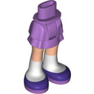 LEGO Medium lavendel Heup met Kort Dubbele Layered Rok met Paars Shoes en Wit Socks (23898 / 35624)