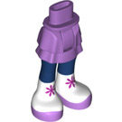 LEGO Mittlerer Lavendel Hüfte mit Kurz Doppelt Layered Skirt mit Weiß und Purple shoes (23898 / 92818)