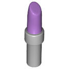 LEGO Medium lavendel Lipstick met Medium Stone Grijs Handvat (25866 / 93094)