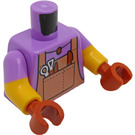 LEGO Medium Lavender Minifig Torso with Dark Tan Overalls and Tools in Pocket (973 / 78568)