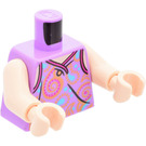 LEGO Mittlerer Lavendel Minifigur Torso mit Paisley Patterned Tank oben (973 / 76382)