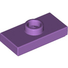 LEGO Medium Lavender Plate 1 x 2 with 1 Stud (with Groove and Bottom Stud Holder) (15573)
