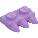 LEGO Medium Lavendel Platta 1 x 2 med 3 Tänder (15208)