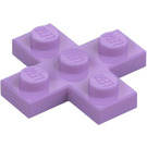 LEGO Medium lavendel Plaat 3 x 3 Kruis (15397)