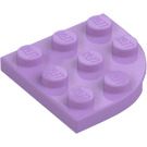 LEGO Tumma laventeli Levy 3 x 3 Pyöreä Kulma (30357)