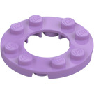 LEGO Medium lavendel Plaat 4 x 4 Rond met Uitsparing (11833 / 28620)