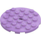 LEGO Medium Lavender Plate 6 x 6 Round with Pin Hole (11213)