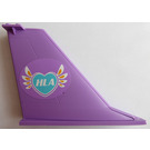 LEGO Medium Lavender Rudder 2 x 12 x 8 with heart with wings and 'HLA' on both sides Sticker (54094)