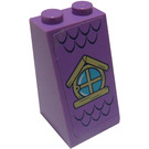LEGO Lavande moyenne Pente 2 x 2 x 3 (75°) avec Roof Fenêtre Autocollant Goujons solides (98560)