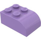 LEGO Lavanda medio Con pendiente Ladrillo 2 x 3 con Parte superior curva (6215)