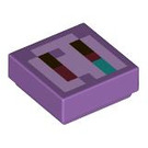 LEGO Mittlerer Lavendel Fliese 1 x 1 mit Pixels mit Nut (3070 / 106317)