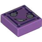 LEGO Lavande Moyenne Tuile 1 x 1 avec Violet Kryptomite Face  avec rainure (3070 / 29407)