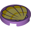 LEGO Mittlerer Lavendel Fliese 2 x 2 Runden mit Sea Shell mit unterem Bolzenhalter (14769 / 39468)