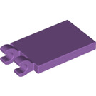 LEGO Medium Lavender Tile 2 x 3 with Horizontal Clips (Thick Open 'O' Clips) (30350 / 65886)