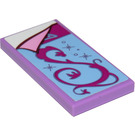 LEGO Mittlerer Lavendel Fliese 2 x 4 mit Blanket - Folded oben Aufkleber (87079)