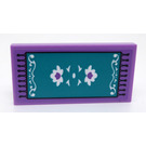LEGO Medium Lavender Tile 2 x 4 with Dark Turquoise Carpet Sticker (87079)