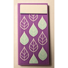 LEGO Medium Lavender Tile 2 x 4 with lavender bedding with leaves Sticker