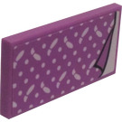 LEGO Medium Lavender Tile 2 x 4 with Paintbrushes and Dots Blanket Sticker (87079)