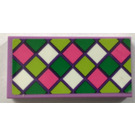 LEGO Medium Lavender Tile 2 x 4 with Stained Glass Sticker (87079)