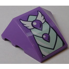 LEGO Medium Lavender Wedge Curved 3 x 4 Triple with Drops, Wings and Blue Scale Sticker (64225)