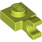 LEGO Mittlerer Kalk Platte 1 x 1 mit Horizontaler Clip (Clip mit flacher Vorderseite) (6019)