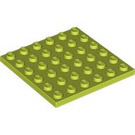 LEGO Medium limoen Plaat 6 x 6 (3958)