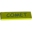 LEGO Medium Lime Tile 1 x 4 with 'COMET' Sticker (2431)