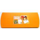LEGO Orange moyen Dining Table assiette avec Post card, Pictures, Calendar et Letter Modèle Autocollant (6923)