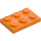 LEGO Středně oranžová Deska 2 x 3 (3021)