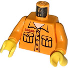 LEGO Medium Orange Fånge 50380 Skjorta med Pockets Kropp (973 / 73403)