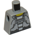 LEGO Medium Stone Gray Bandit / Prisoner, Hooded Torso, with '60675' on Striped Shirt. Torso without Arms (973)