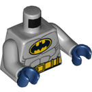 LEGO Medium Stone Gray Batman torso with yellow belt and black on yellow bat oval (973 / 76382)