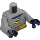 LEGO Medium Stone Gray Batman with Gray Suit and Yellow Belt with Dark Blue Boots and Rubber Cape Minifig Torso (973)