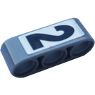 LEGO Gris pierre moyen Faisceau 3 avec Number 2 Autocollant (32523)