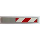 LEGO Gris pierre moyen Faisceau 7 avec rouge et blanc Danger Rayures (La gauche) Autocollant (32524)