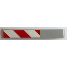 LEGO Medium Steengrijs Balk 7 met Rood en Wit Danger Strepen (Rechtsaf) Sticker (32524)