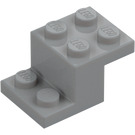 LEGO Medium steengrijs Beugel 2 x 3 met Plaat en Step met noppenhouder aan de onderzijde (73562)